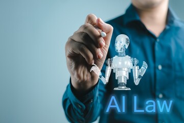 AI ethics and legal concepts artificial intelligence law and online technology of legal regulations...