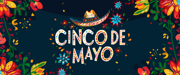 Cinco de Mayo Fiesta banner - obrazy, fototapety, plakaty