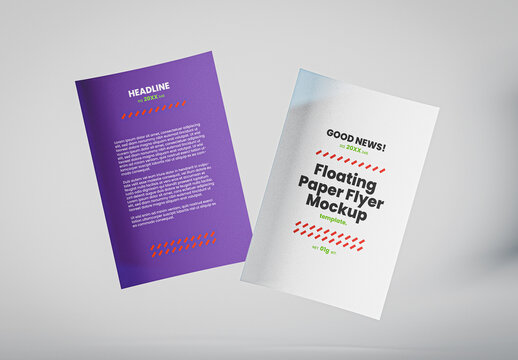 Flying Paper Flyer Mockup