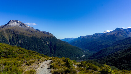 Looking down into Hollyford Valley