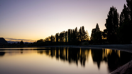 The golden tress around the lake
