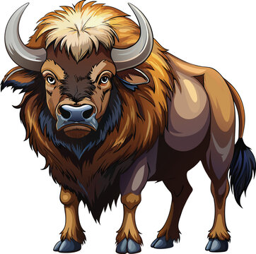 American Bison, buffalo vector illustration,  Bison silhouette logo  vector