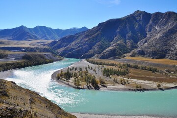Fototapeta na wymiar mountain river in Altai