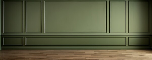 a floor in an empty room with the khaki wall