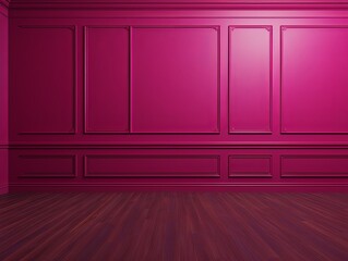 a floor in an empty room with the magenta wall