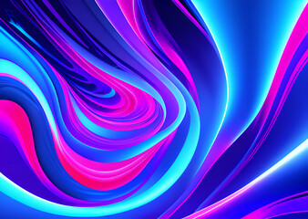 Obraz premium Bright poster, fashionable restro style, wavy multi-colored, beautiful wide format, 60s, 70s, 80s, colorful watercolor background for poster or brochure cover design, Generative AI