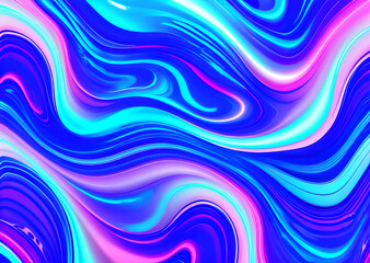 Fototapeta premium Bright poster, fashionable restro style, wavy multi-colored, beautiful wide format, 60s, 70s, 80s, colorful watercolor background for poster or brochure cover design, Generative AI