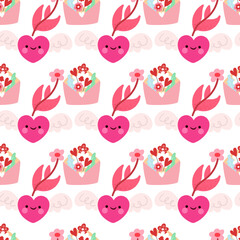 Valentines floral seamless pattern design
