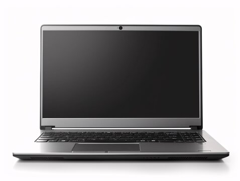 a laptop with a black screen