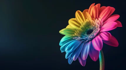 Wandcirkels aluminium Rainbow Gerbera Flower © TY