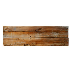 Rustic Wooden Plank Isolated in a Transparent Backdrop - PNG Cutout 
