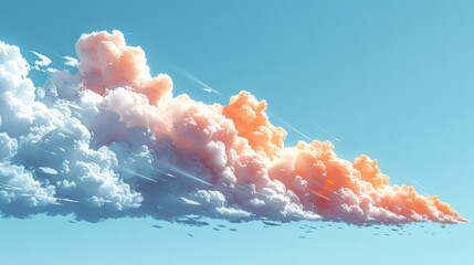 An isolated blasting cloud with moving trails in the style of comics. Modern illustration. - obrazy, fototapety, plakaty