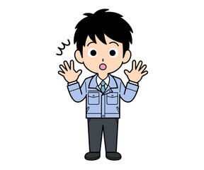 ビックリする営業マンの男性