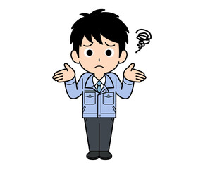 困惑する営業マンの男性