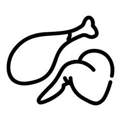 Fototapeta premium chicken wings outline icon