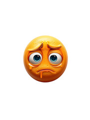 Emoticono 3d con cara triste y lagrimas sobre fondo transparente