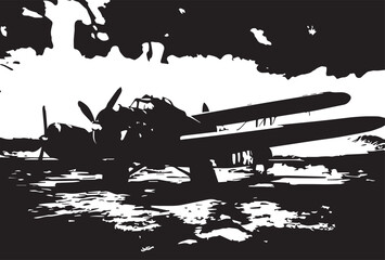 Vintage Sky Warriors Grunge Airplanes Texture