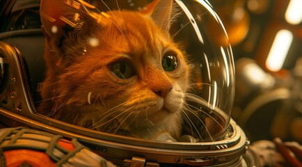 Kitten in astronaut outfit, Cosmonaut cat