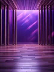 a floor in an empty room with the purple wall