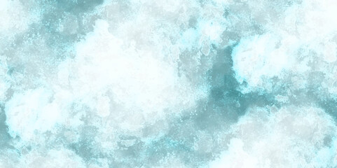Abstract gradient light sky blue shades watercolor background on white paper texture. Blue watercolor hand-painted for background. Sky cloud landscape blue background with tiny clouds.