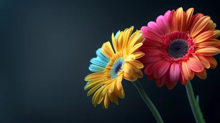 Gordijnen Rainbow flowers © TY