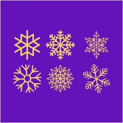 Fototapeta na wymiar Vector White Snowflakes elements with Red Background
