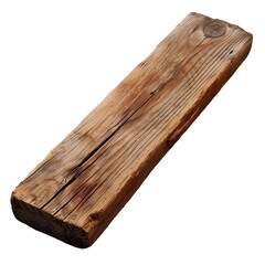 Rustic Wooden Log Isolated in a Transparent Backdrop - PNG Cutout
