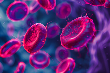 Fototapeta premium Healthy human leukocytes in a graph, close-up
