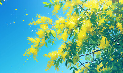 yellow flowers background-generative aI