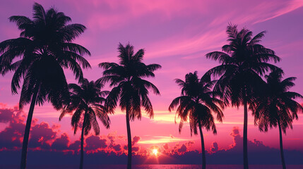 Fototapeta na wymiar Sunset in paradise. Travel concept. 