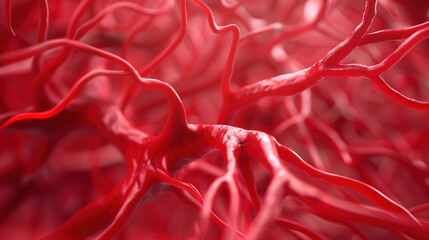 3D Illustration of Blood Vessels inside Human Body. Medical Background Reference - obrazy, fototapety, plakaty