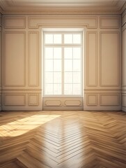 a floor in an empty room with the white wall