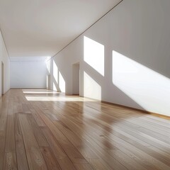 a floor in an empty room with the white wall