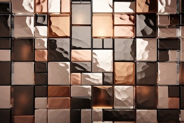 abstract glass tiles background color brown - obrazy, fototapety, plakaty