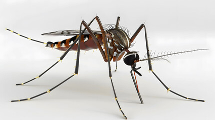 Mosquito Close-Up View Highlighting Its Anatomy and Structural Details