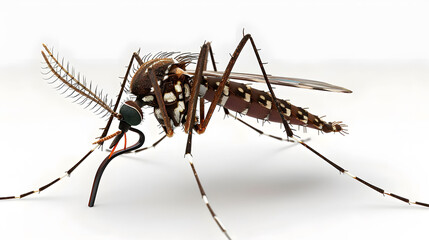 Mosquito Close-Up View Highlighting Its Anatomy and Structural Details