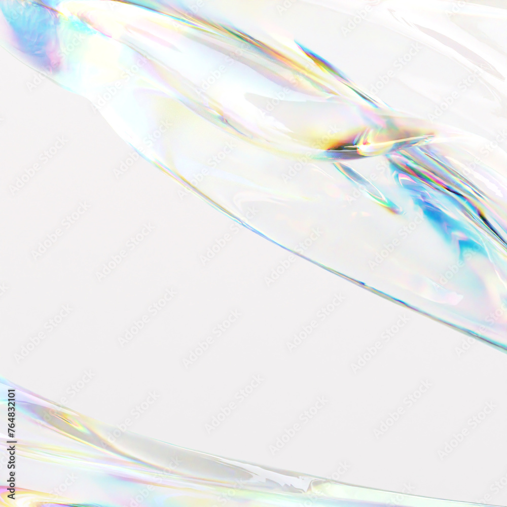 Wall mural abstract gradient wave chromatic dispersion spectral effect. 3d rendering