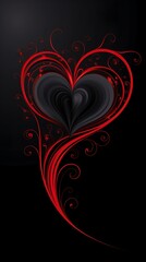 Heart black background wallpaper for phone