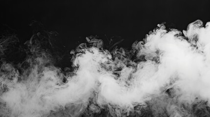 A simple representation of white smoke against a black background, providing a classic and versatile smoke effect