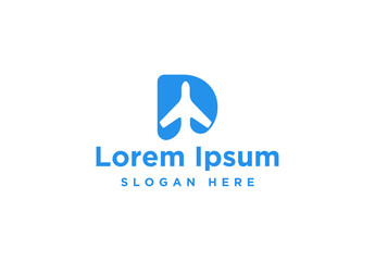 Blue Abstract Airplane Logo