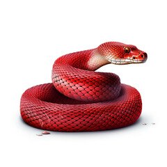Fototapeta premium red snake clipart on a white background сreated with Generative Ai