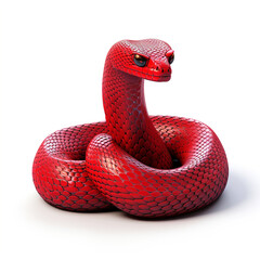 Fototapeta premium red snake clipart on a white background сreated with Generative Ai