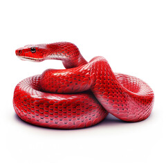 Fototapeta premium red snake clipart on a white background сreated with Generative Ai