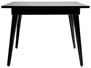 Black table in frontal view with transparent background