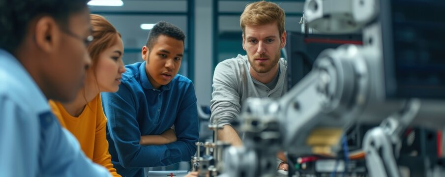 Robotics Teacher Explaining ai technology to Students