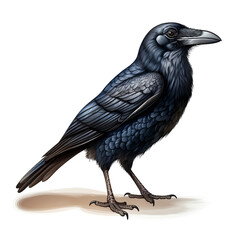 crow clipart on a white background сreated with Generative Ai