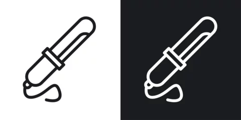 Fotobehang Curling Iron and Hair Styler Icons. Symbols for Hairdressing Tools and Salon Equipment. © GG