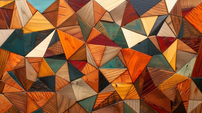 Wood geometric mosaic, wood texture.