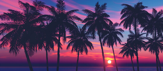 Fototapeta na wymiar Sunset in paradise. Travel concept. 