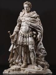 Classical Marble Statue of a Dignified Historical Figure